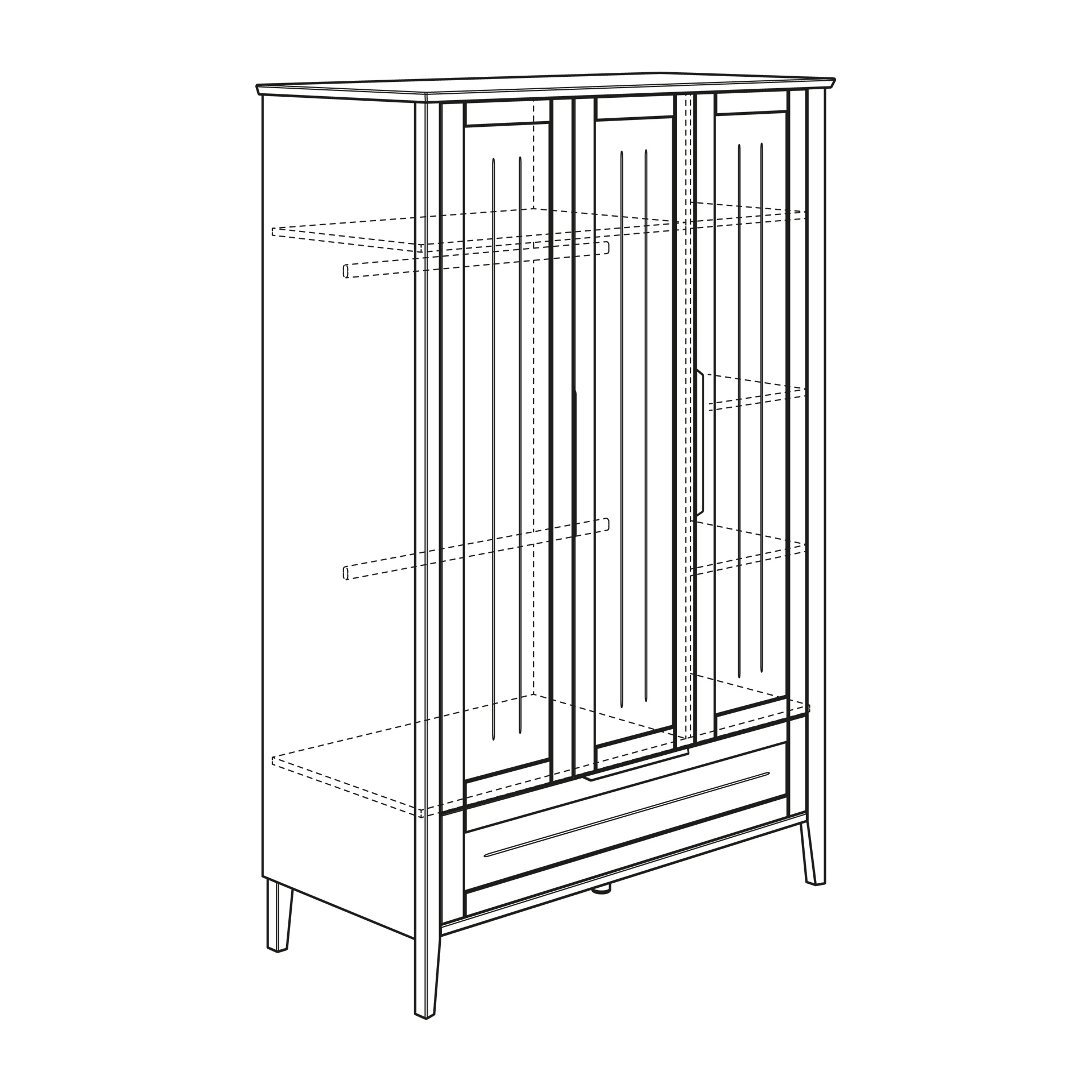 Paidi Kleiderschrank 3T1S Levke