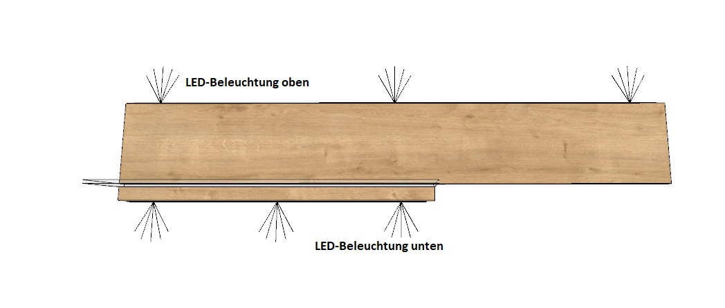 Wöstmann Aurum Anbau L-Wandbord B 140,2 cm