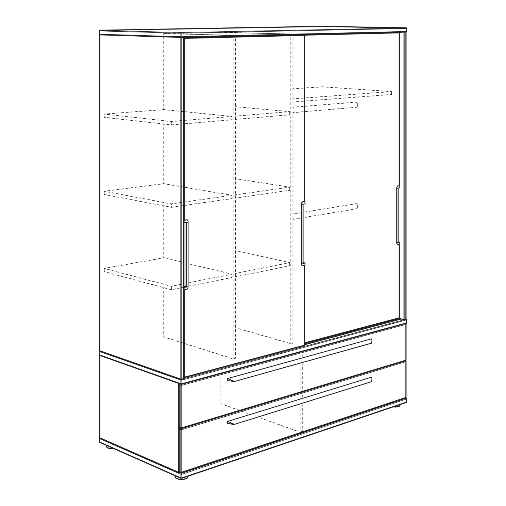 Paidi Schiebetürenschrank 2T2S Carlo, Breite 164,0 cm  